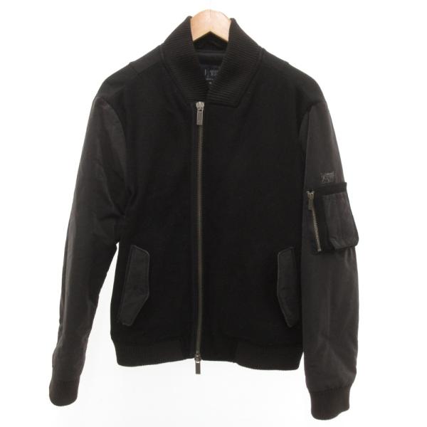 アルマーニ ジーンズ ARMANI JEANS ボンバージャケット 中綿 ブルゾン 切替 ロゴ M ...
