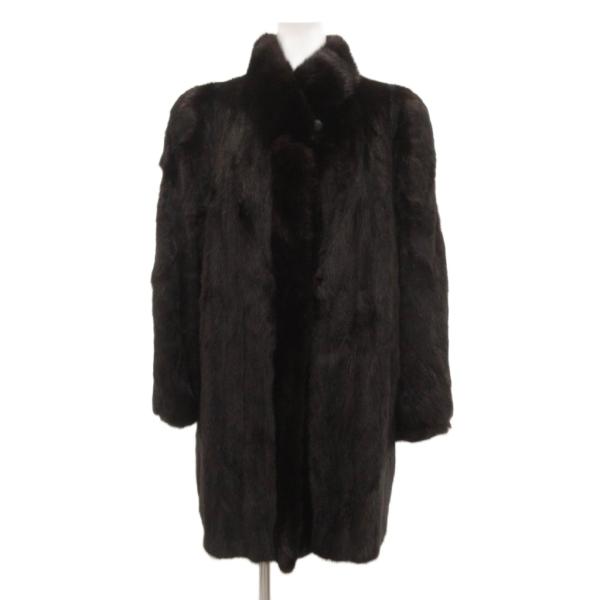 サガミンク SAGA MINK 銀サガ ミンクファーコート 毛皮 ミドル丈 13 茶 ブラウン /J...