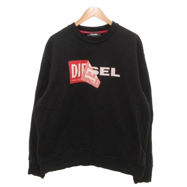 ディーゼル DIESEL スウェット トレーナー ロゴ プリント 黒 ブラック /JS ■GY99 ...