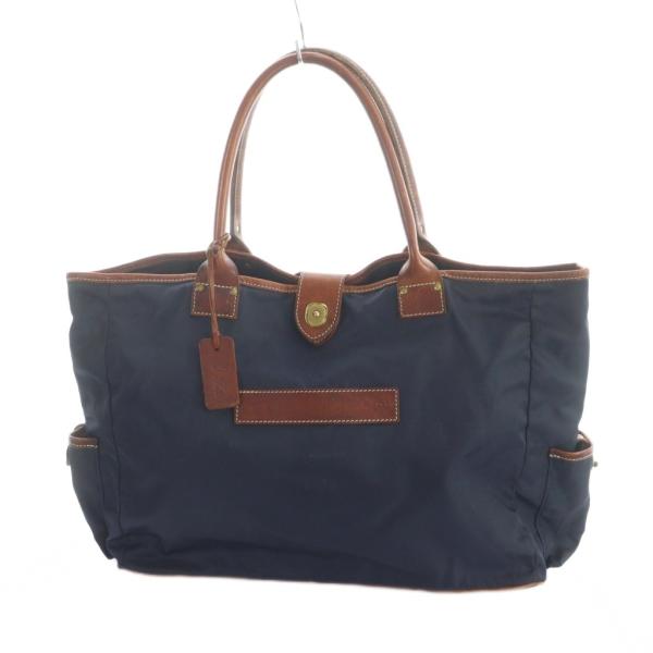 フェリージ Felisi 06-52 トートバッグ ハンド ロゴ ナイロン レザー 紺 ネイビー ■...