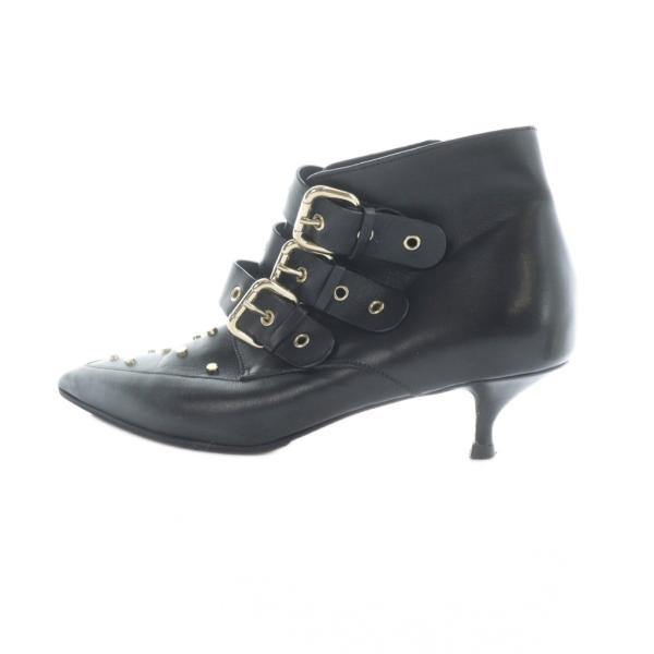 レッド ヴァレンティノ RED VALENTINO ブーティ ポインテッドトゥ ロゴ レザー ベルト...