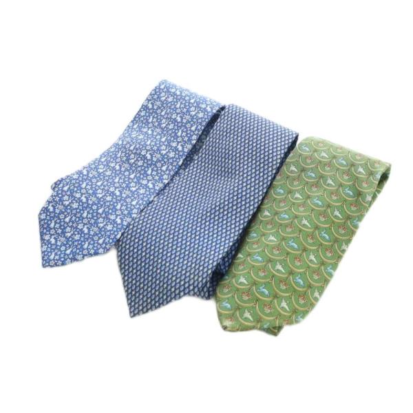 サルヴァトーレフェラガモ Salvatore Ferragamo ネクタイ 3本セット 絹 シルク ...