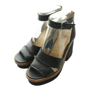 アグ オーストラリア UGG australia W CARINE レザーアンクルストラップサンダル US7.5 24.5cm 黒 ブラック /SS ■OS レディース