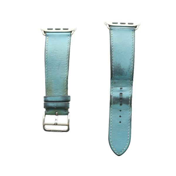 エルメス HERMES Apple Watch 35mm レザーベルト バンド サックスブルー /S...
