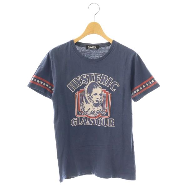 ヒステリックグラマー HYSTERIC GLAMOUR Tシャツ カットソー プリント S ネイビー...