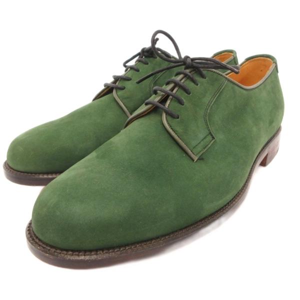 ヒロフ HIROFU ダービーシューズ ビジネス ローファー スエードレザー 25.5cm 緑 グリ...