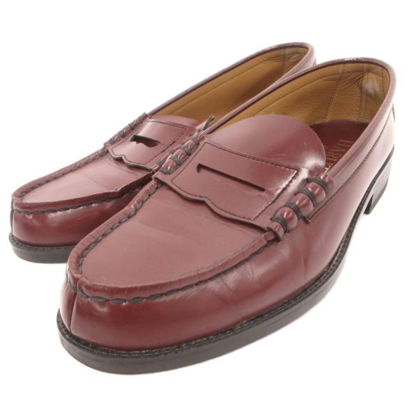 ハルタ HARUTA ARVIN コインローファー ペニー ビーフロール レザー 26cm 赤 ワイ...