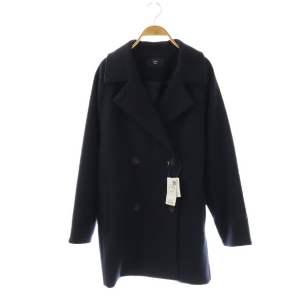 未使用品 シップス SHIPS 24AW ジャージーメルトンピーコート アウター ネイビー /DO ...