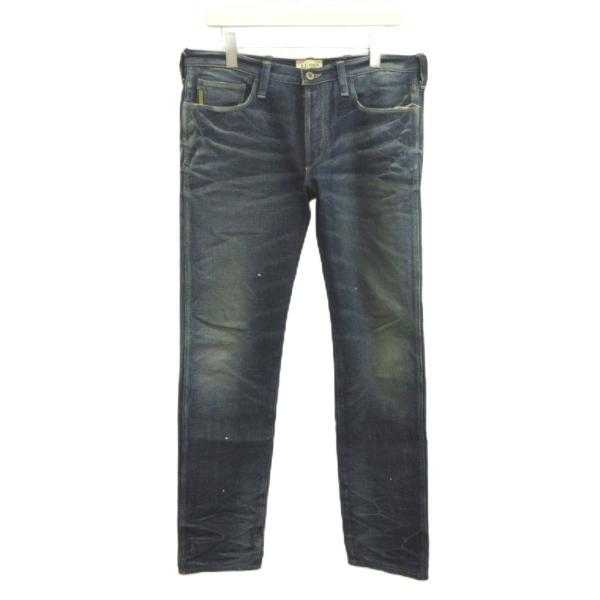 アルマーニ ジーンズ ARMANI JEANS デニム ジーンズ W32L34 ブルー ダメージ加工...