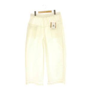 未使用品 アース エコロコ u&a earth eco loco 腰切替ワイドパンツ イージー コットン 3L 白 ホワイト /HS ■GY01 レディース