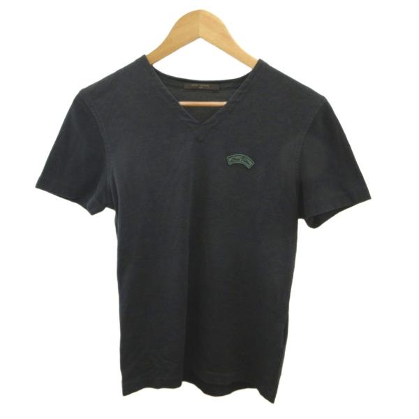 ルイヴィトン LOUIS VUITTON Tシャツ カットソー 絹 シルク混 XXS 黒 ブラック ...