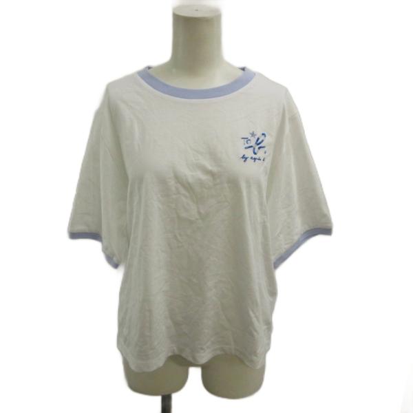 未使用品 アニエスベー agnes b. タグ付き 半袖Tシャツ トップス リンガーネック 半袖 ロ...