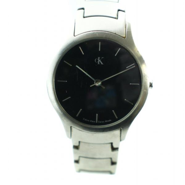 カルバンクライン CALVIN KLEIN 腕時計 ウォッチ クォーツ ロゴ 黒文字盤 シルバー色 ...