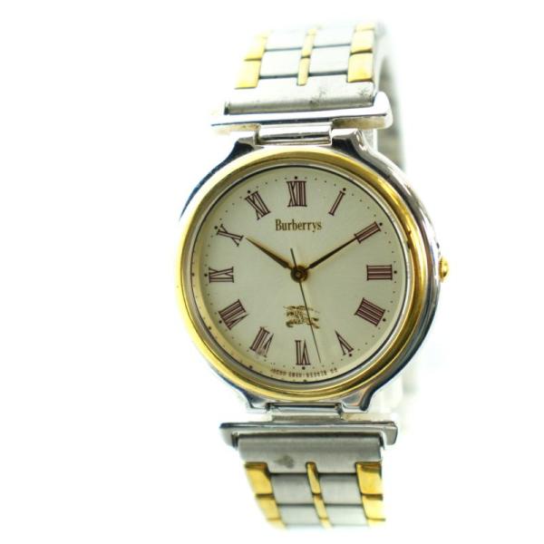 バーバリーズ Burberrys ジャンク品 腕時計 ウォッチ クォーツ ロゴ ローマン 白文字盤 ...