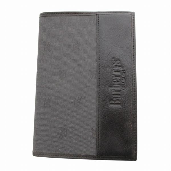 バーバリーズ Burberrys ヴィンテージ 手帳 メモ 文房具 ロゴ 総柄 レザー 黒 ブラック...