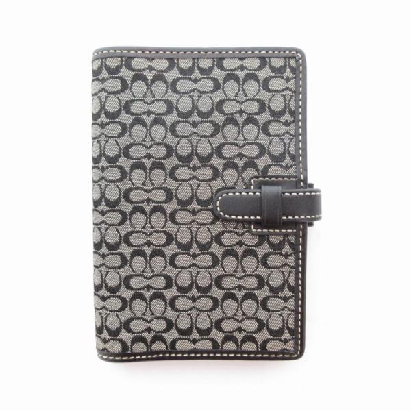 未使用品 コーチ COACH シグネチャー 手帳 アドレス帳 キャンバス レザー グレー ■GY18...