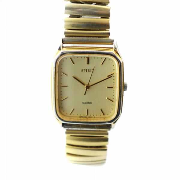 セイコー SEIKO スピリット SPIRIT 腕時計 ウォッチ クォーツ スクエア ロゴ シルバー...