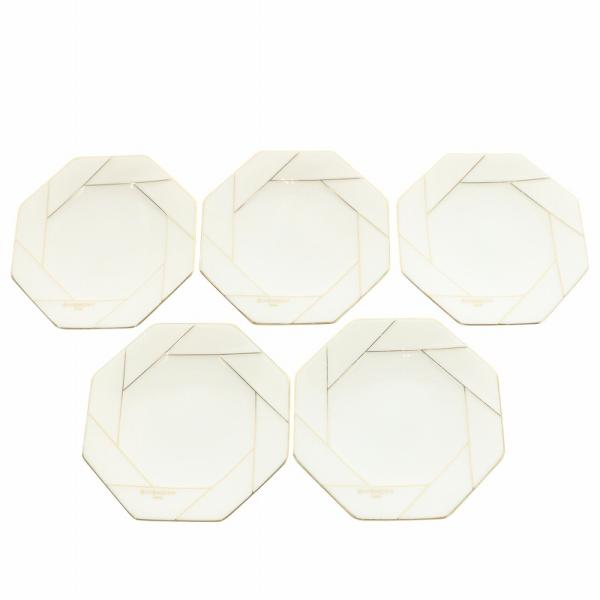 ジバンシィ GIVENCHY yamaka ケーキ皿 プレート 八角形 5枚セット 食器 白 ホワイ...