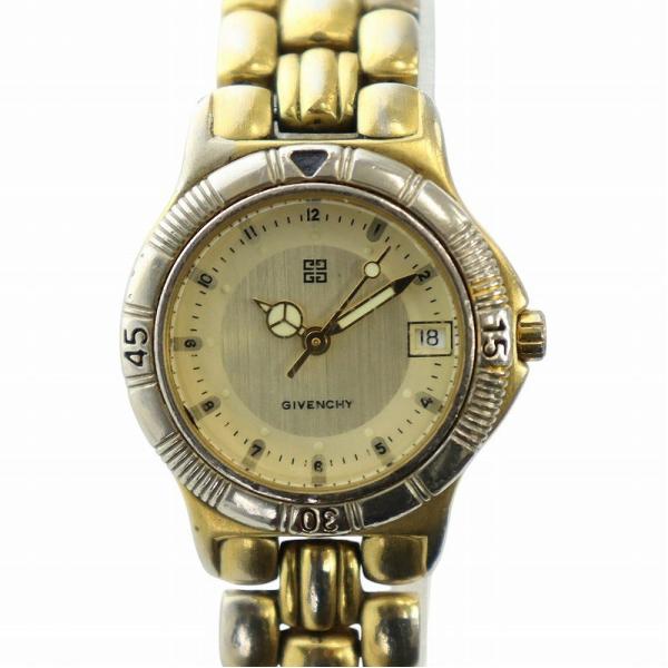 ジバンシィ GIVENCHY 腕時計 ウォッチ クォーツ デイト ラウンド ゴールド色 R0.011...