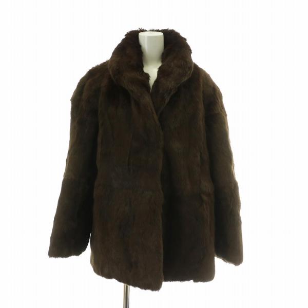 appas d'accord ファーコート アウター 毛皮 ヌートリア ミドル 肩パッド M 茶色 ...