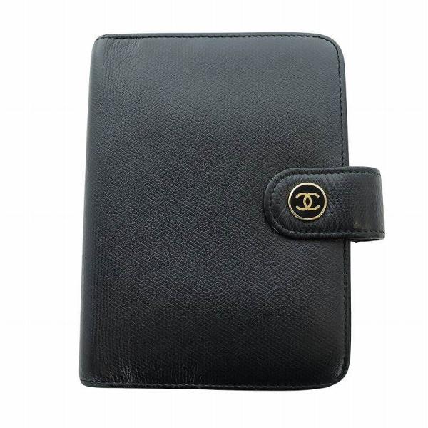 シャネル CHANEL アジェンダ 手帳カバー スケジュール帳 レザー ココマーク ココボタン 黒 ...