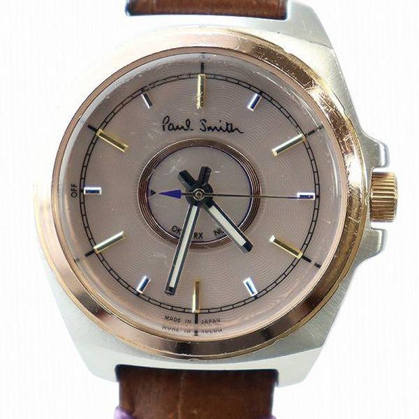 ポールスミス PAUL SMITH 腕時計 ウォッチ ソーラー レザーベルト ピンク文字盤 シルバー...