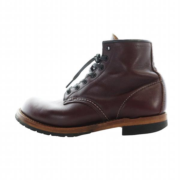 レッドウィング REDWING ベックマンブーツ ハイカット ロゴ レザー US7 25cm 赤 レ...