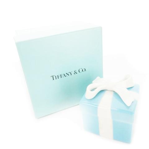ティファニー TIFFANY &amp; CO. ジュエリーボックス 小物入れ ボウボックス 陶器 ブルーボ...
