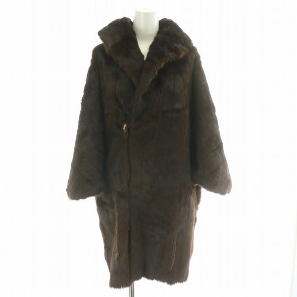 FUR MODE TAKASIMAYA 高島屋 ファーコート 毛皮コート ヌートリア ミディアム 茶...