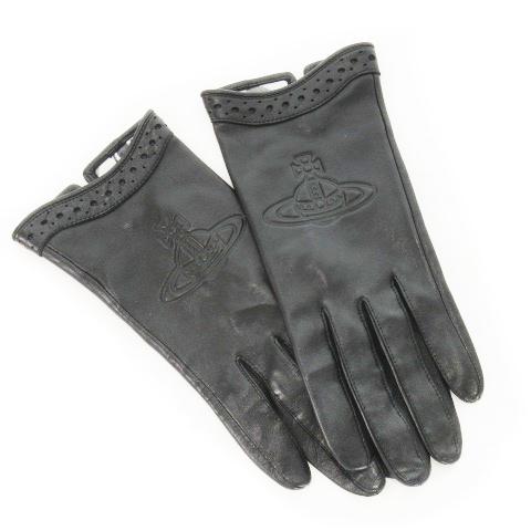 ヴィヴィアンウエストウッド Vivienne Westwood 手袋 グローブ レザー 本革 型押し...