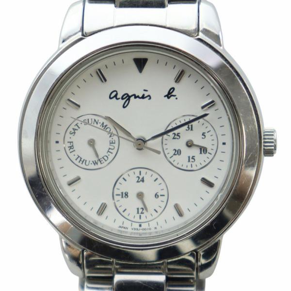 アニエスベー agnes b. 腕時計 ウォッチ クォーツ クロノグラフ カレンダー付き 白文字盤 ...