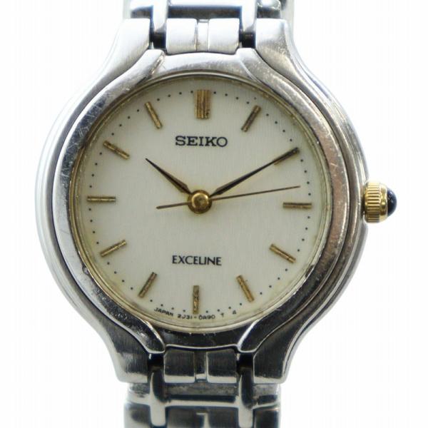 セイコー SEIKO エクセリーヌ Exceline 腕時計 ウォッチ クォーツ 白文字盤 ロゴ シ...