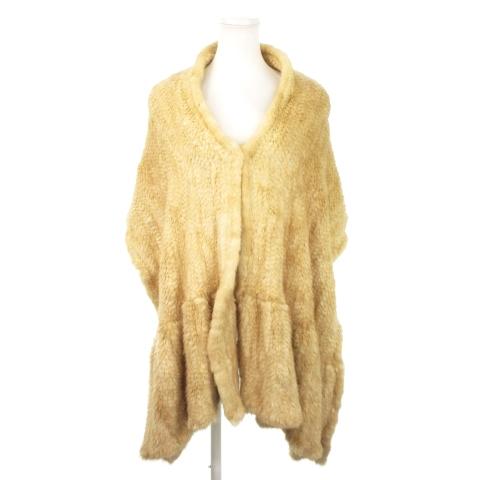 ノーブランド ファーショール ファーマフラー ミンクファー 毛皮 ベージュ /MN4 ■GY11 レ...