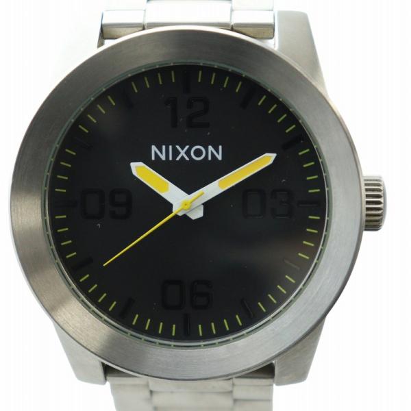 ニクソン NIXON THE CORPORAL 腕時計 ウォッチ クォーツ 黒文字盤 ロゴ シルバー...