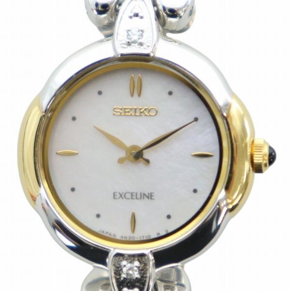 セイコー SEIKO エクセリーヌ EXCELINE 腕時計 ウォッチ クォーツ シェル文字盤 シル...