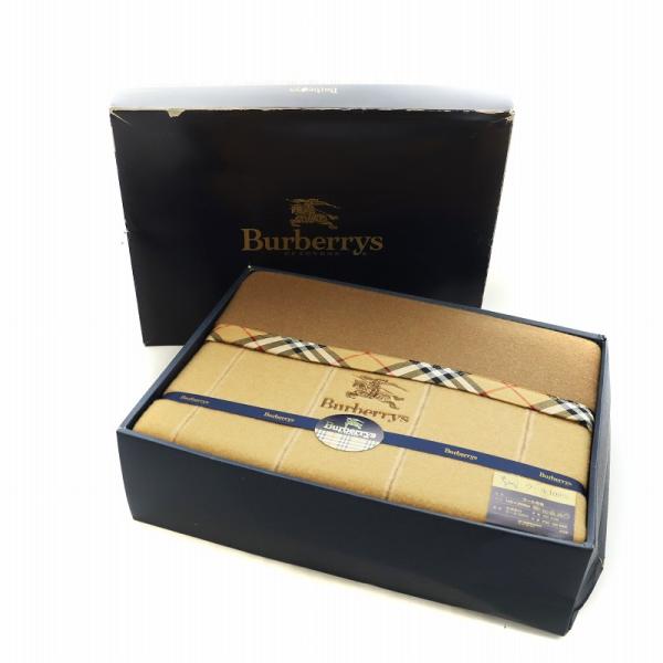 バーバリーズ Burberrys 純毛毛布 ブランケット ウール ノバチェック ロゴ ベージュ 茶 ...