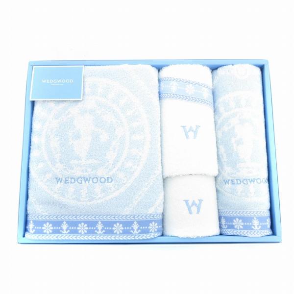 未使用品 ウェッジウッド WEDGWOOD タグ付き 4点セット タオル 白 ホワイト 青 ブルー ...