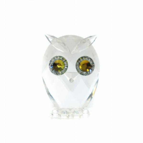 スワロフスキー SWAROVSKI 置物 オブジェ インテリア ミニ クリスタルガラス フクロウ ク...