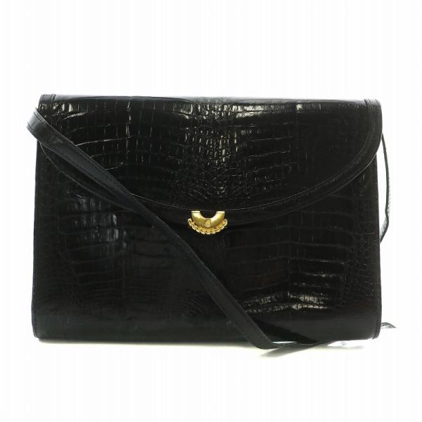 コンテス Comtesse クロコダイル ショルダーバッグ セカンドバッグ 2WAY シャイニークロ...