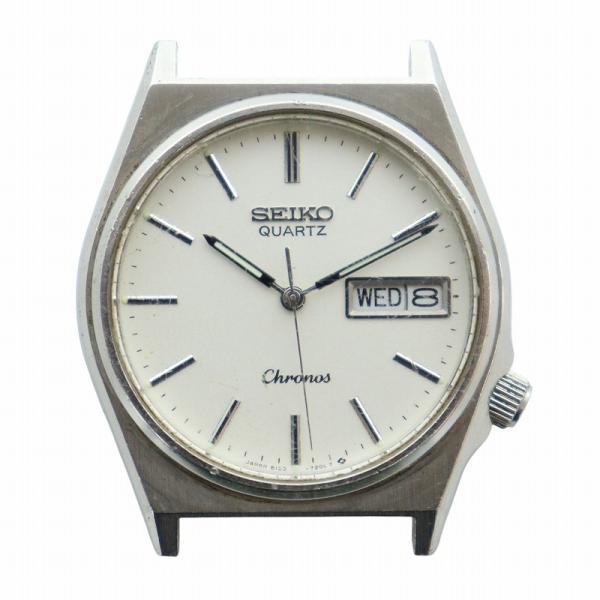 セイコー SEIKO 腕時計 ウォッチ ケースのみ クォーツ 白文字盤 カレンダー付き シルバー色 ...