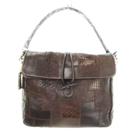 未使用品 ハンドバッグ 3way ショルダーバッグ クラッチバッグ パッチワーク クロコダイル オー...