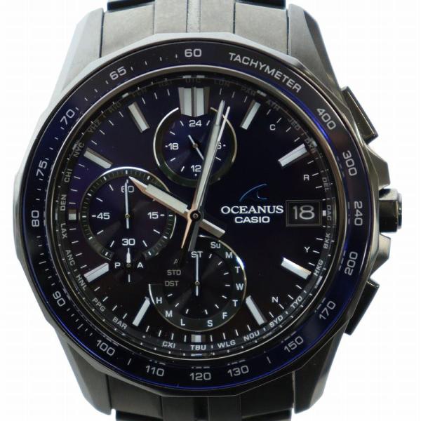カシオ CASIO オシアナス マンタ OCEANUS Manta 腕時計 ウォッチ ソーラー 黒文...