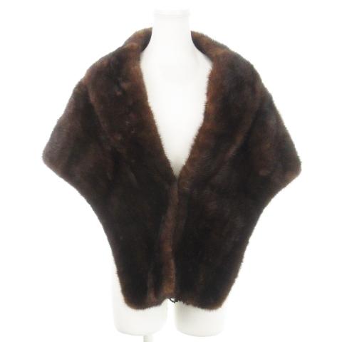 ファーショール ティペット ミンクファー 毛皮 襟付き 和装 茶 ブラウン /MN5 ■GY13 レ...