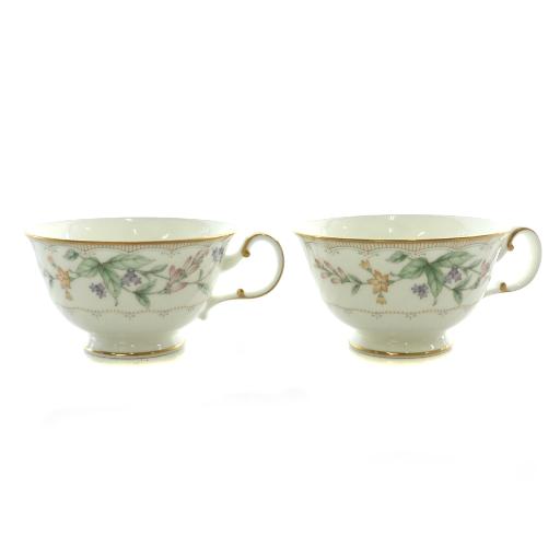 ノリタケ Noritake ティーカップ ソーサー 2客セット ボーンチャイナ 食器 花柄 白 ホワ...