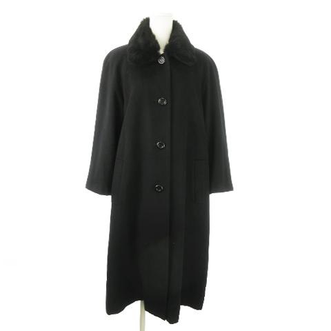 ハイグレード HI-GRADE ロングコート ファーカラー ステンカラー フォックスファー 毛皮 カ...