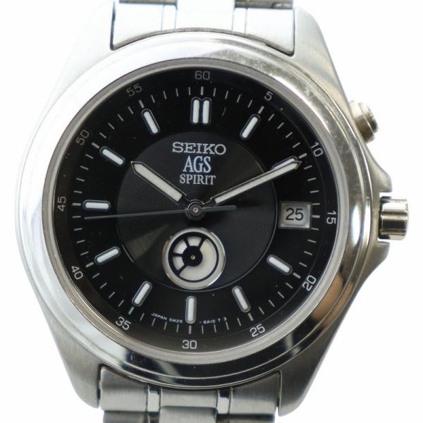 セイコー SEIKO スピリット SPIRIT 腕時計 ウォッチ 自動巻き 黒文字盤 デイト カレン...