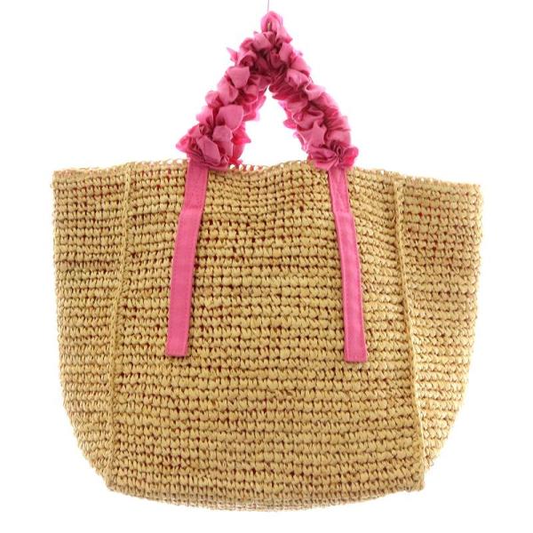 ラドロー LUDLOW ラフィアグレープハンドルバッグ かごバッグ ハンドバッグ トートバッグ ピン...