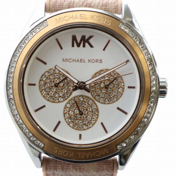 マイケルコース MICHAEL KORS 腕時計 ウォッチ クォーツ 白文字盤 ロゴ クロノグラフ ...