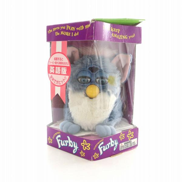 トミー TOMY 初代 ファービー Furby バーチャルペット 英語版 青 ブルー 白 ホワイト ...