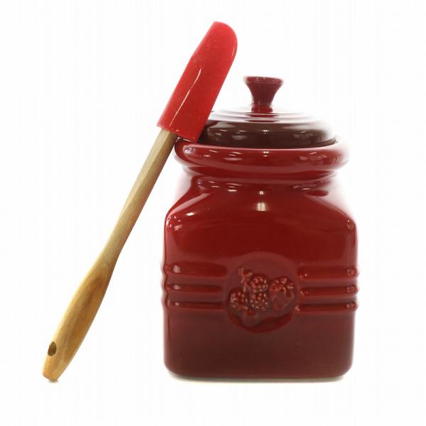 ル クルーゼ LE CREUSET ベリージャムジャー ジャムポット ハニーポット ベリー柄 スパチ...